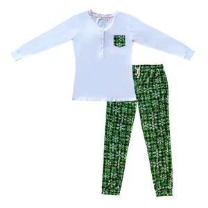 Royal Babies & Tots Women's Pine Lumber Snowflake Long Sleeve Bamboo Loungewear